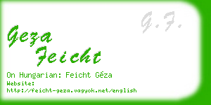 geza feicht business card