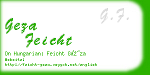 geza feicht business card